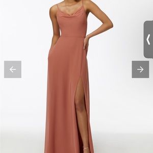 Mori lee bridesmaid dress in colour spice
